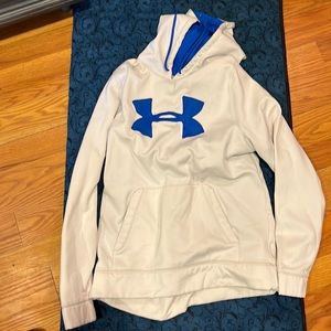 Large white and blue under armor hoodie